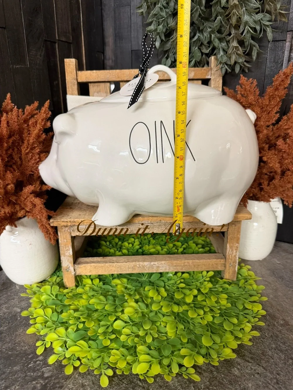 Rae Dunn White Ceramic Oink large canister